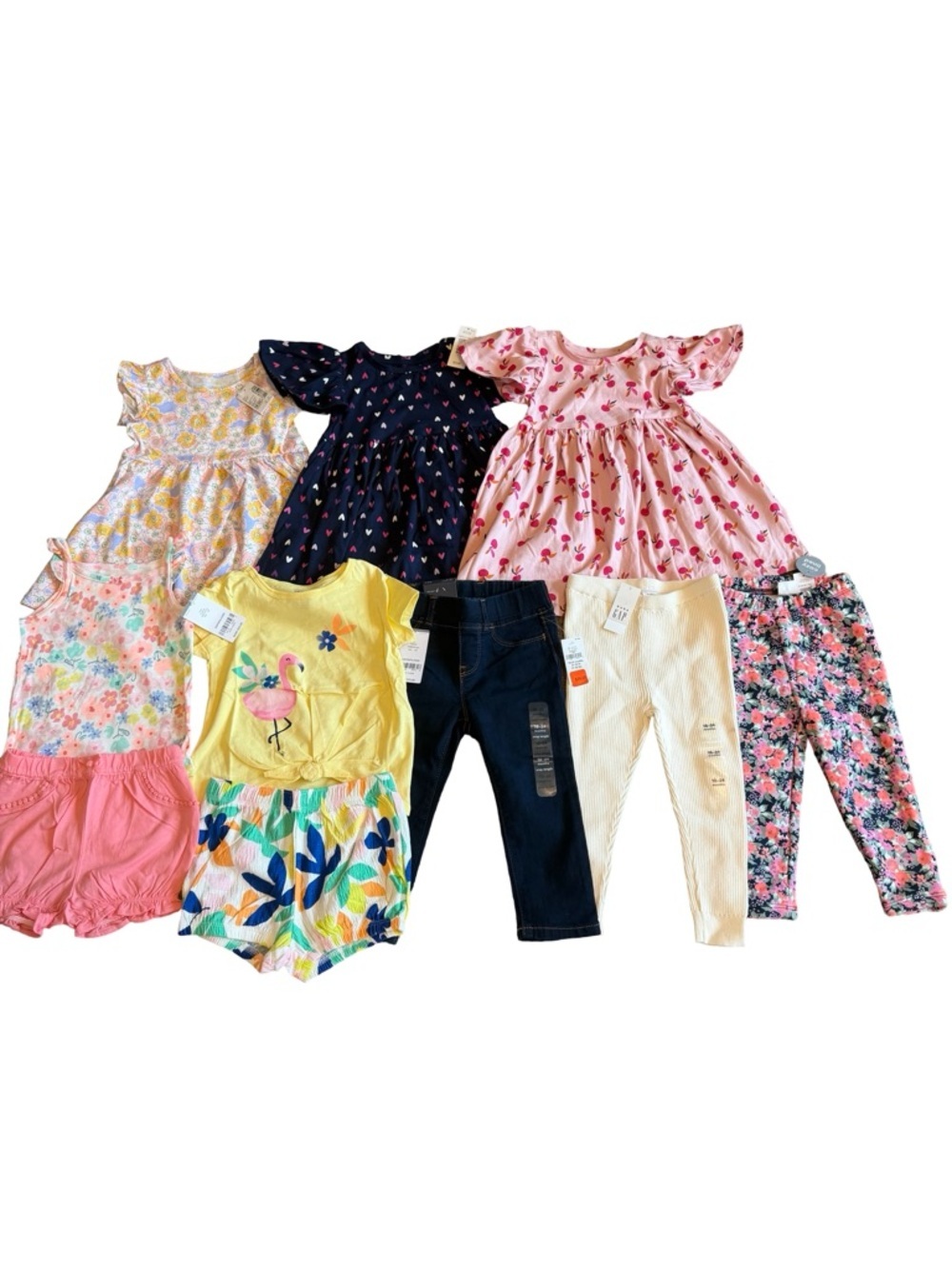 10 Piece Baby Girl Lot Gap Carter's Childrens Place Summer 12 Months 2T NWT NEW